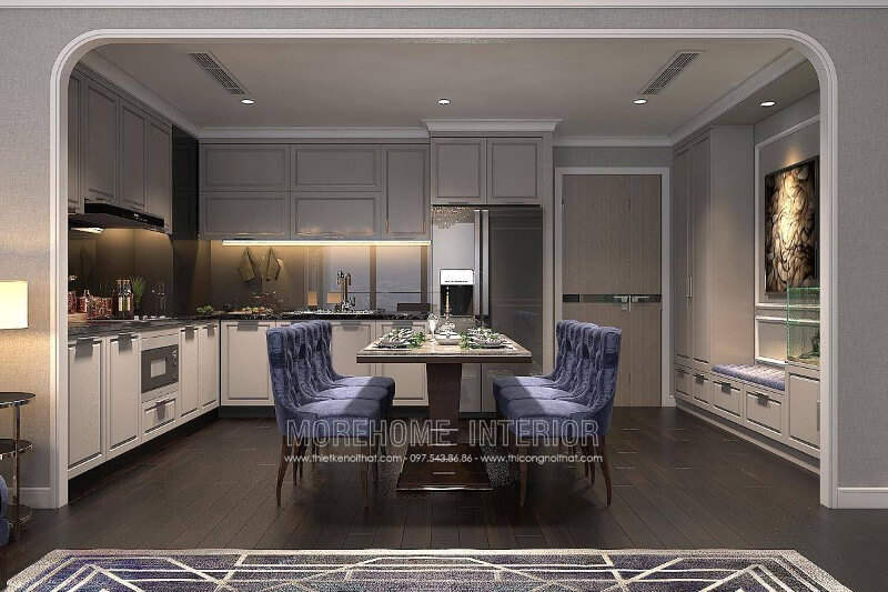Thiết kế nội thất phòng bếp chung cư cao cấp sang trọng Thiết kế phòng bếp, tủ bếp đẹp