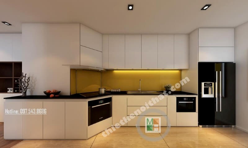 Trang trí nội thất phòng bếp chung cư phong cách hiện đại Thiết kế phòng bếp, tủ bếp đẹp