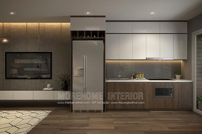 Thiết kế nội thất phòng bếp nhà phố đẹp với tủ bếp sang trọng Thiết kế phòng bếp, tủ bếp đẹp